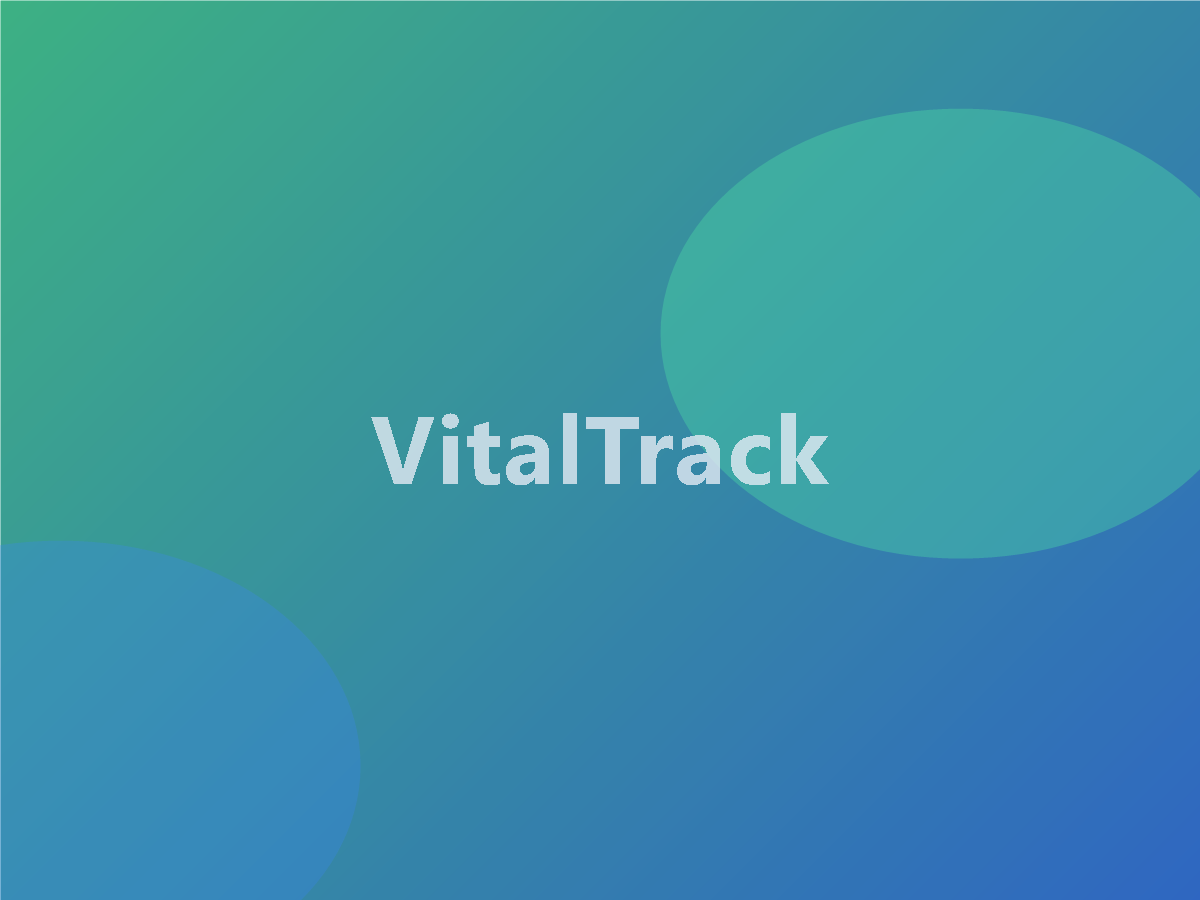 VitalTrack health monitoring mobile app screens